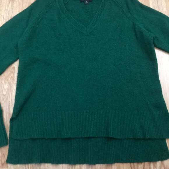 J. Crew Alpaca Merino Wool V-neck Pullover Sweater in Yarn Green M - Picture 5 of 9